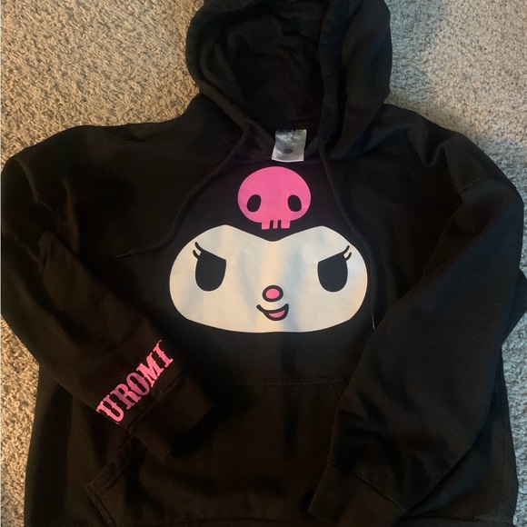 Hot Topic Other - Hot Topic Kawaii Sanrio Kuromi 3D Ears Hoodie in Black Pink White Womens L